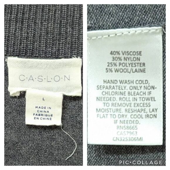 Caslon Gray 3 in 1 Convertible Cowl Neck Sweater Side Split Tunic Size L Women - Picture 10 of 11